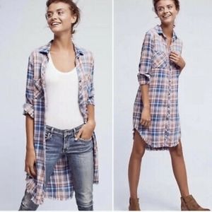 Cloth & Stone Shirt Dress Womens Small Plaid Flannel